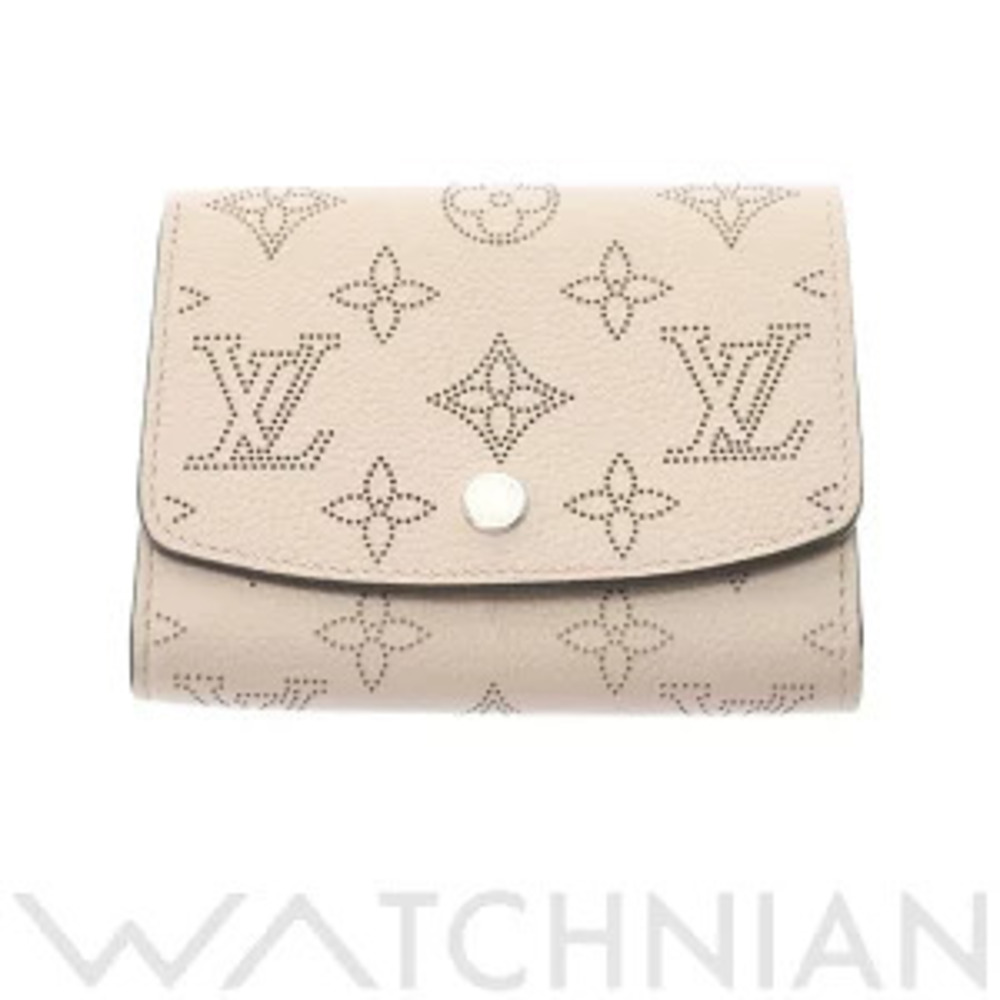 Louis Vuitton Monogram Mahina Portefeuille Iris Compact Galet Leather Bi fold